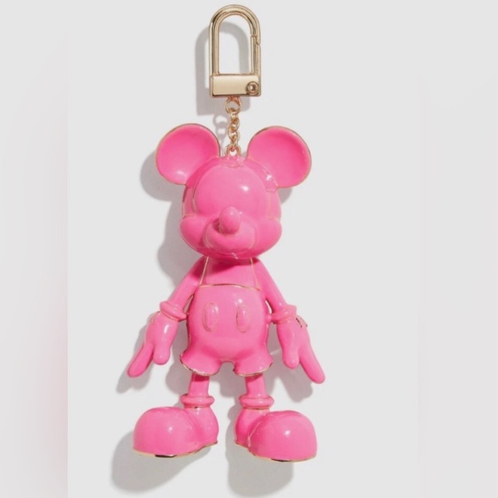 Bauble bar & Disney Mickey Mouse pink & gold trim Bag Charm new in box